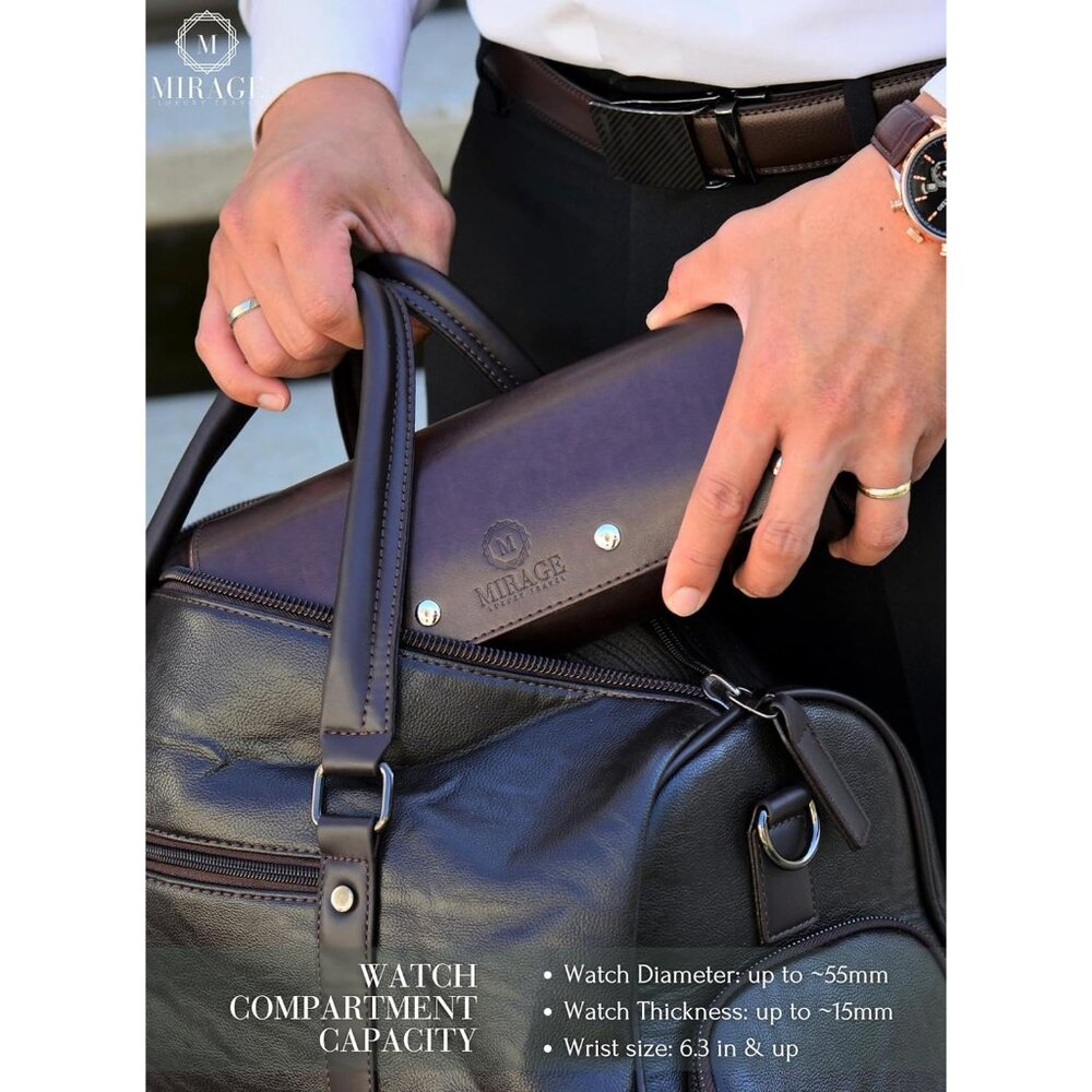 Watch Travel Case for Men Watch Roll for Travel Organizer and Display Watch Case - Picture 6 of 8